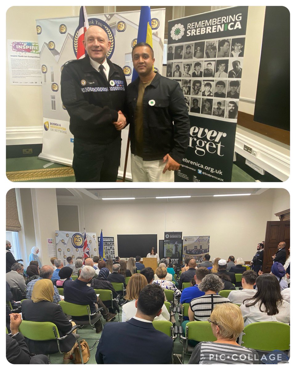 Always a pleasure speaking to @CSuptMatShaer & sharing his words of wisdom,an emotional day listening to @SrebrenicaUK community of what they went through in order to survive loosing their loved ones great to see @BhamCityCouncil supporting communities.