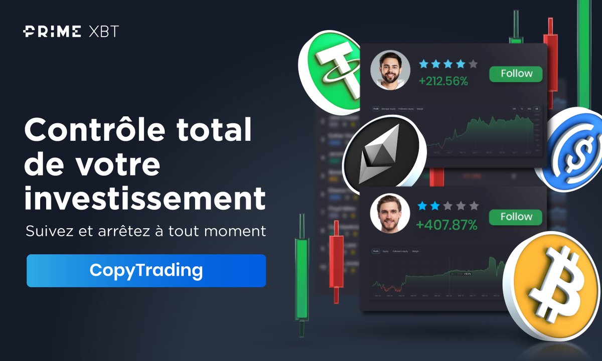 PrimeXBT_FR's tweet image. 🤩 🔊 Que vous soyez un manager de stratégie ou un suiveur - vous êtes toujours en plein contrôle quand il s&apos;agit de #covesting copy trading ✊

⚠️ Déposez $BTC #COV $ETH $USDC pour lancer votre stratégie 🎲

Cliquez pour commencer 👉 fra.primexbt.com/3qP5yQf
