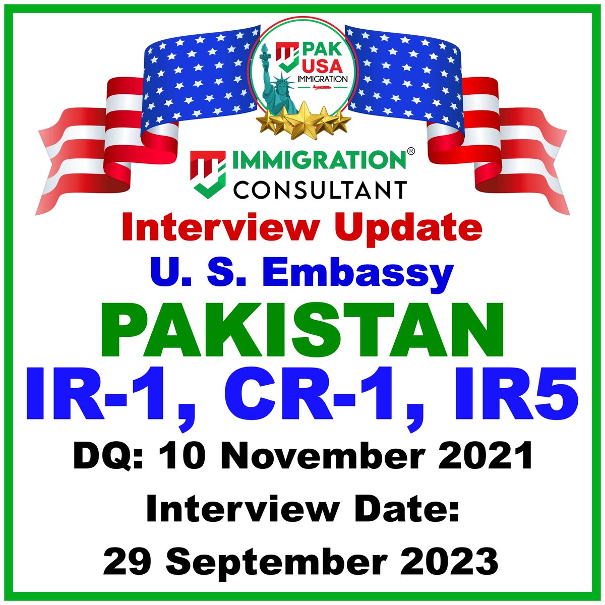 PakUSAImmigrant's tweet photo. IR Visa Categories Interviews Update for US Embassy PAKISTAN
#usimmigration #PakUSAImmigration #MJImmigrationConsultant #F2A #FX1 #F2B #F2avisa #F3Visa #F4Visa #IR1 #CR1 #IR5 #USCIS #NVC #immigrationconsultant #Immigration https://t.co/S1Q7hQtu1F