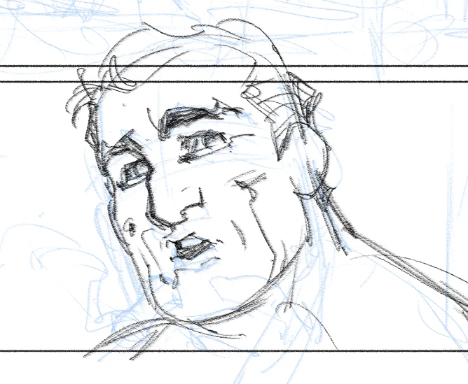 sketching a page and accidentally made perry white look like colm meanie
