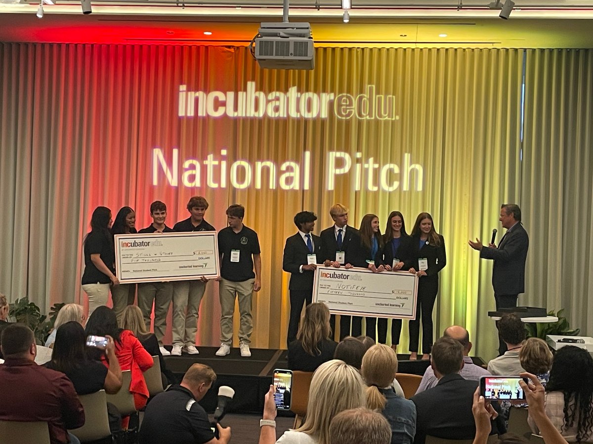 Congratulations to the 2023 INCubatoredu National Pitch Winners! ⚡👍👏 Sticks & Stones of Brewster High School, NY @brewsterschools Notifeye of Westlake High School, TX @WHSChaps @EanesISD #INCpitch23 #studententrepreneurship #education #pitchcompetition @UnchartedLRNG
