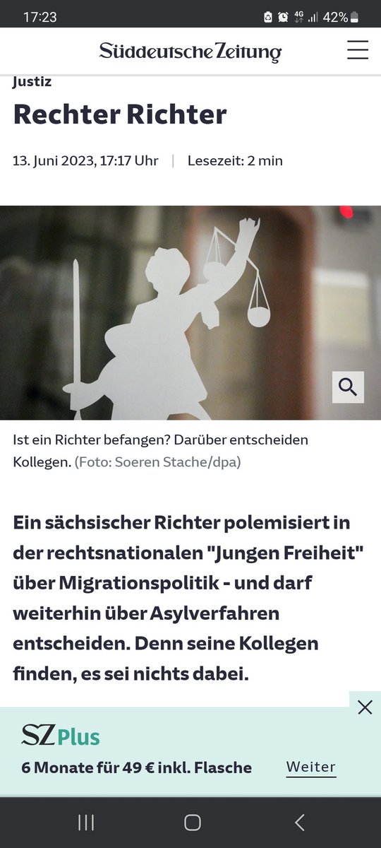 theile_alex's tweet photo. Ein #Richter aus #Sachsen, entscheidet über #Asylverfahren und verbreitet sich in der "Jungen Freiheit" über #Asylpolitik. Dabei bedient er offenkundig rechtspop. Klischees. Ich distanzieren mich v. meinem Kollegen! Wir sind der Verfassung und nicht Rechtspopulisten verpflichtet! https://t.co/BmXGza7p7y