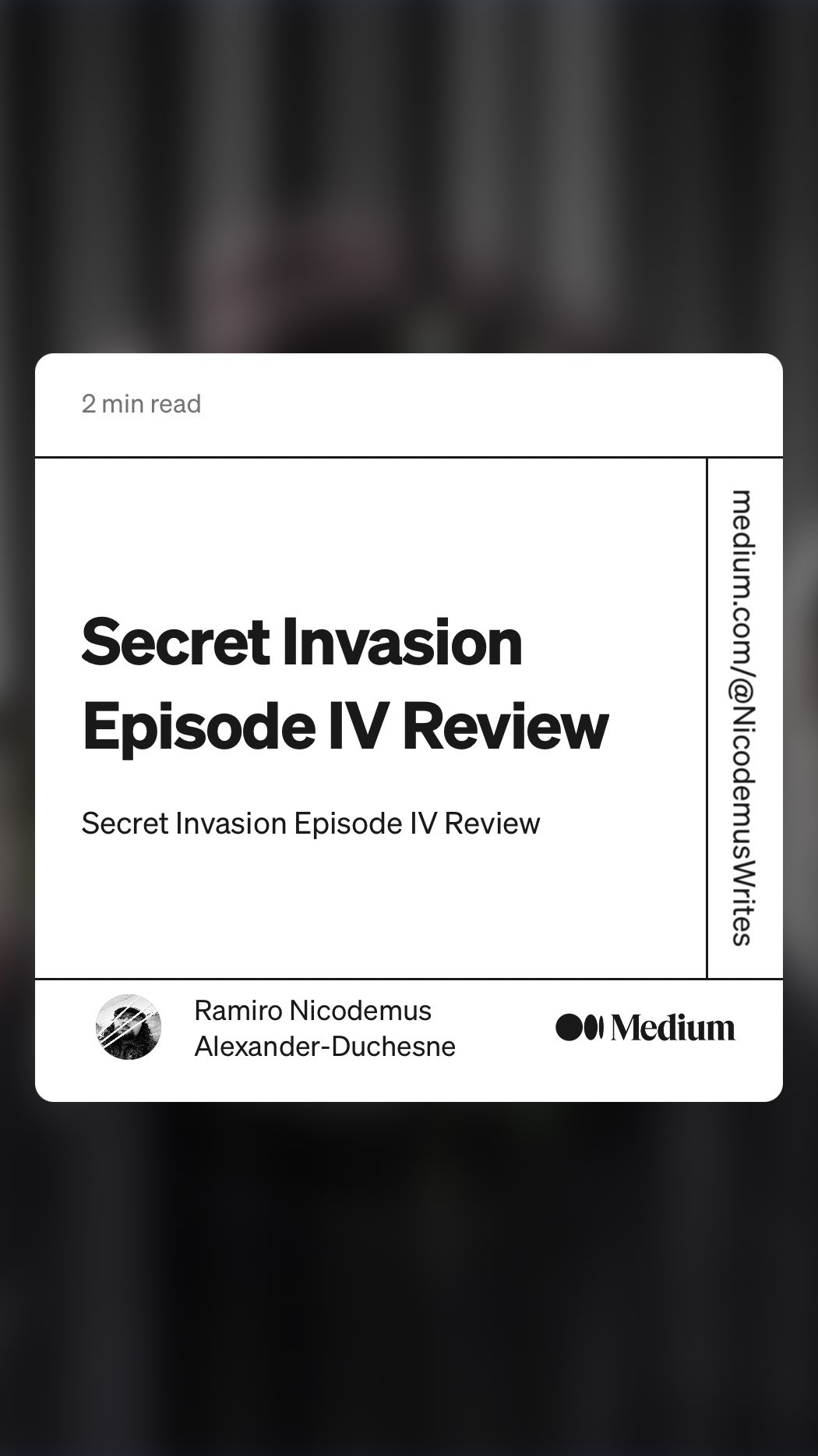 Secret Invasion Episode VI Review, by Ramiro Nicodemus Alexander-Duchesne