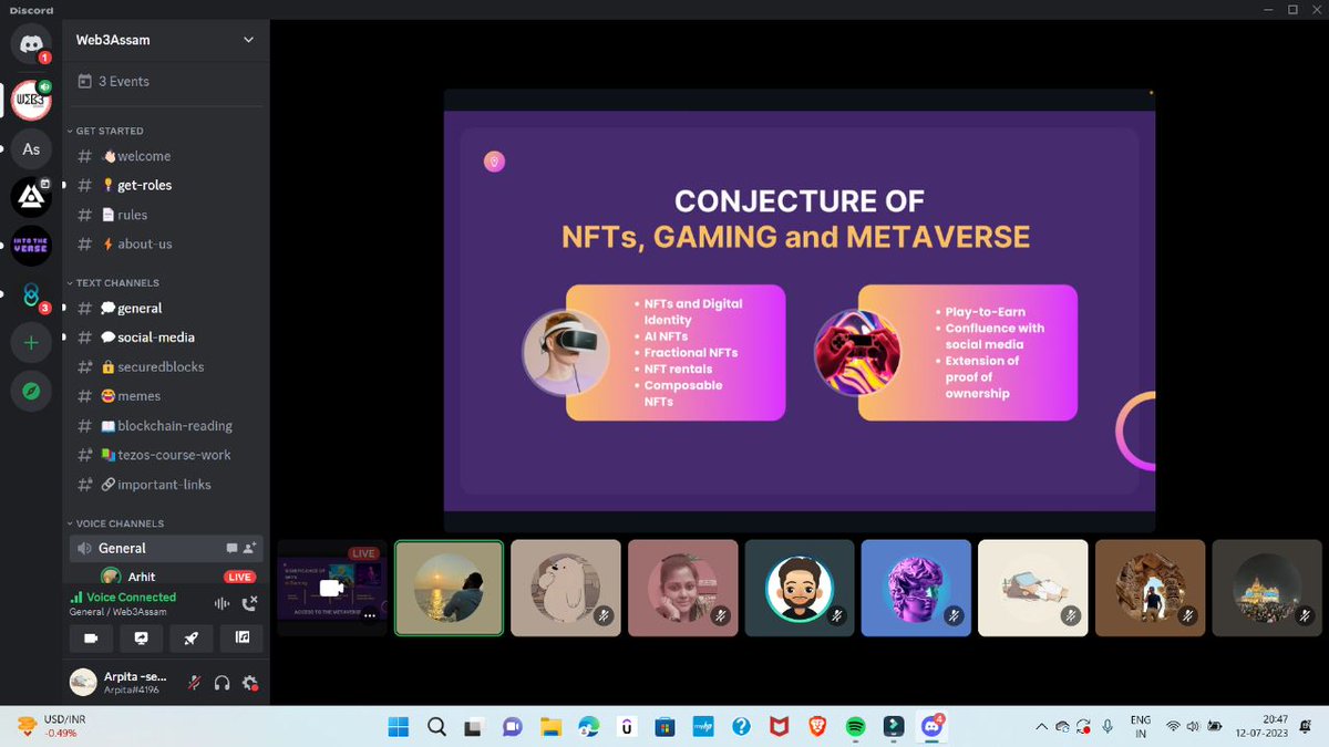 deka97521's tweet photo. @arhit_das, the Visionary Speaker from @IntoTheVerse_, enlightening the trainees of @Web3Assam  on NFTs and the Metavers. Unveiling  the captivating history of NFTs and dive into their profound impact on the gaming work.

#nft #gaming #gamingcommunity #web3community https://t.co/5PXT6MsUmW