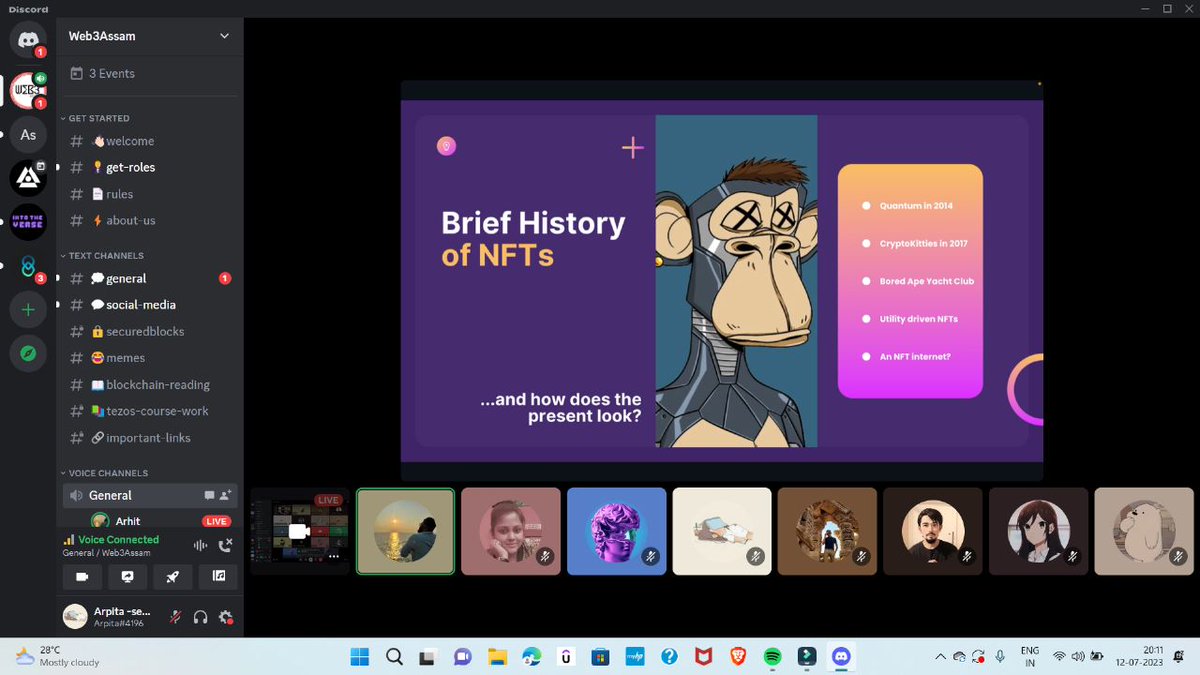 deka97521's tweet photo. @arhit_das, the Visionary Speaker from @IntoTheVerse_, enlightening the trainees of @Web3Assam  on NFTs and the Metavers. Unveiling  the captivating history of NFTs and dive into their profound impact on the gaming work.

#nft #gaming #gamingcommunity #web3community https://t.co/5PXT6MsUmW