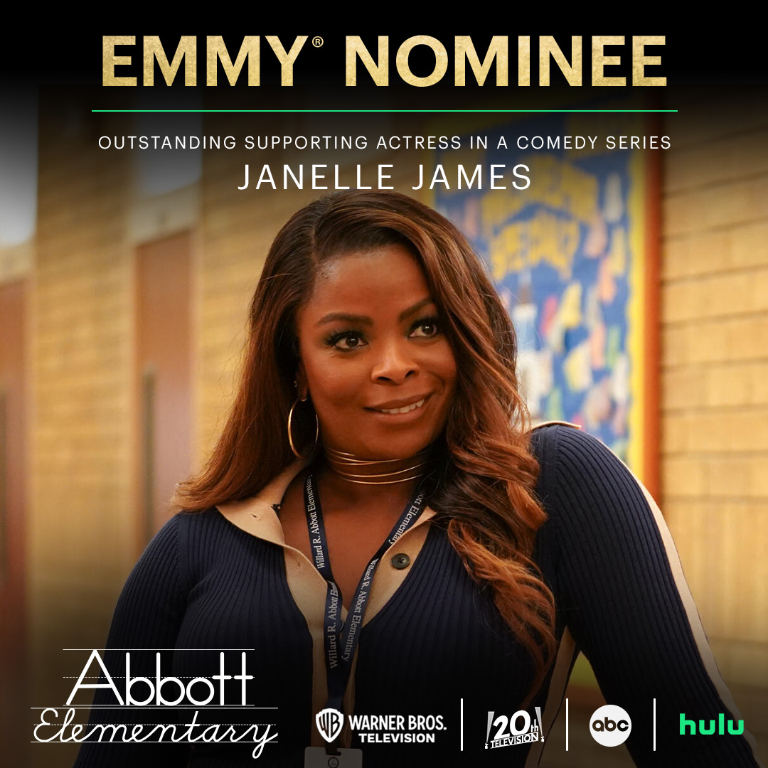 Congratulations to @janellejcomedy on the #Emmy Nomination for Outstanding Supporting Actress in a Comedy Series! #EmmyNoms #Emmys #AbbottElementary