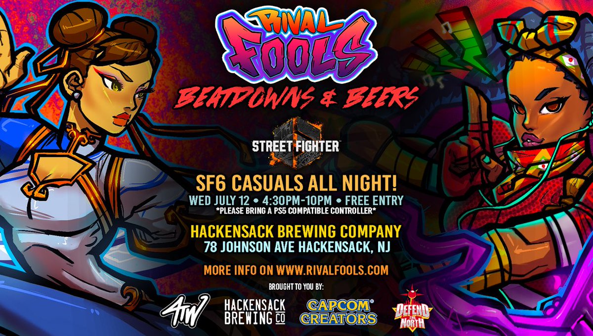 jonyfraze's tweet photo. Come out to tonight and level up before DTN this weekend!
- SF6 Casuals All Night on PS5 120hz Setups
- FREE Entry!
- Amazing Craft Brews & Beer Slushies
- No tournament pressure just Good Games & Good Vibes!
More Info:
https://t.co/gvrHCoH7kb
#nj #nyc #fgc https://t.co/XDbuOTamsQ