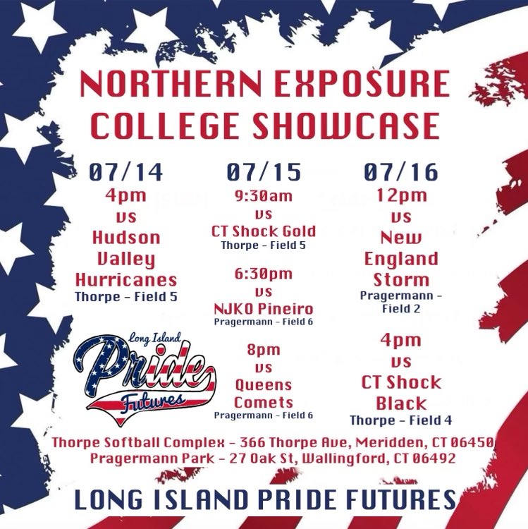 summereisenberg's tweet photo. Schedule for this weekend with my team at Northern Exposure!! Cant wait for this weekend! @SBRRetweets @CoastRecruits @EastCoastFP @AdelphiSb @CoachCarla_AU @d1fastpitch1 @TopPreps @UncommittedAthl @D1ProScouts @lipridemartinez https://t.co/OMWH3x8PtD
