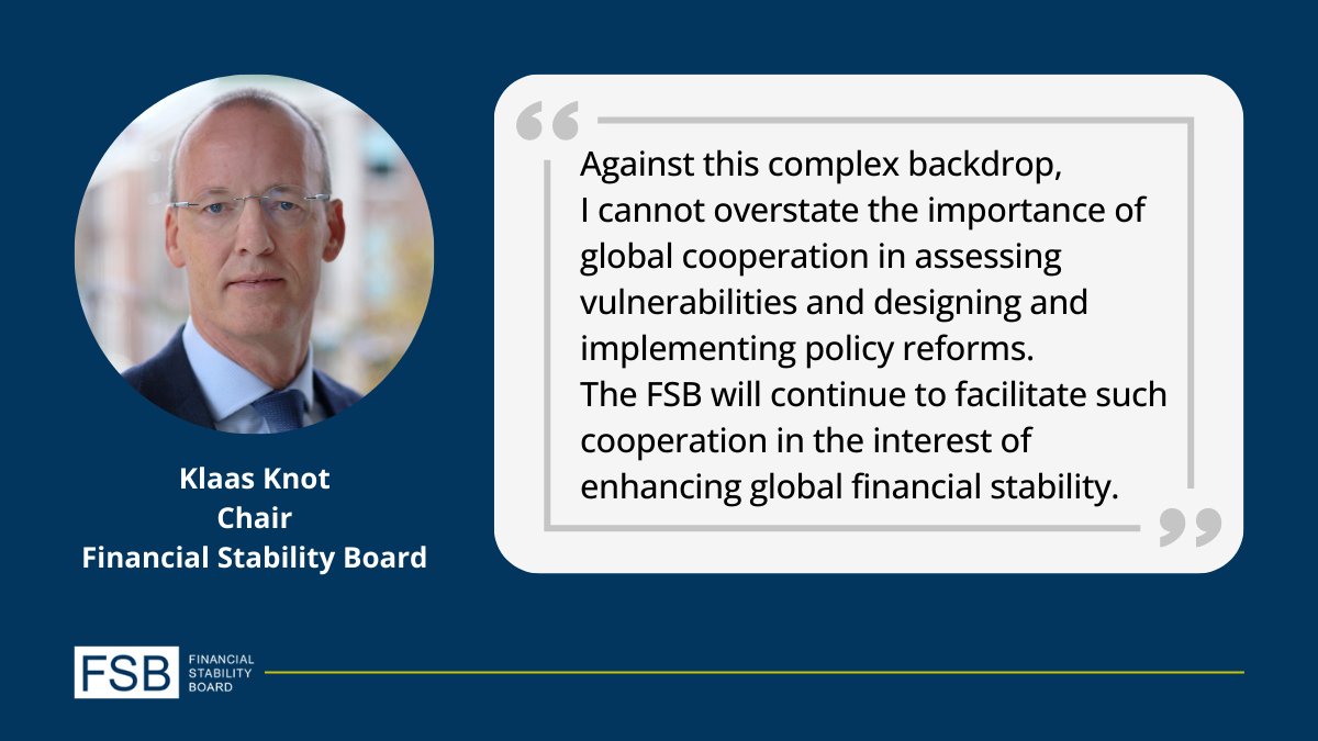 In his letter to the #G20, FSB Chair @KlaasKnot outlines our work to draw lessons from the recent banking turmoil and submits our reports on #cryptoassets #OpenEndedFunds #ThirdPartyRiskManagement and our roadmap to address risks from #ClimateChange. 
👉  fsb.org/2023/07/fsb-ch…