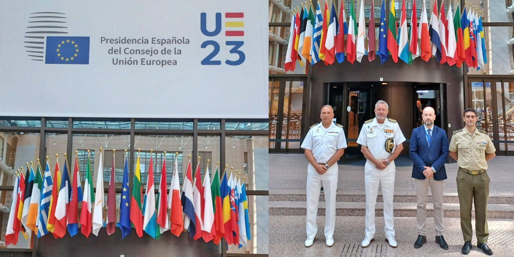 OpComd_EUNAVFOR's tweet photo. Today I had the opportunity to present activities & results achieved by #EUNAVFOR ATALANTA during the first 2023 six months to @ChairmanEUMC. We will continue to devote our best efforts to ensuring maritime security in #NWIO and #RedSea. https://t.co/3mAP0hDlI4