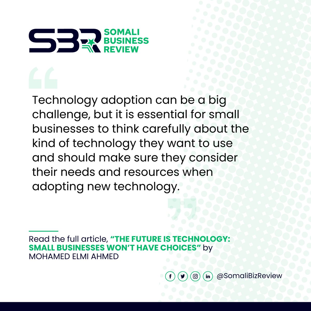 SomaliBizReview's tweet photo. Emerging technologies disrupt traditional industries, offering opportunities for small businesses to innovate and gain a competitive edge. #SomaliBusiness #SBR👇
https://t.co/VRj3TR5mMq https://t.co/zDNu0YYSfm