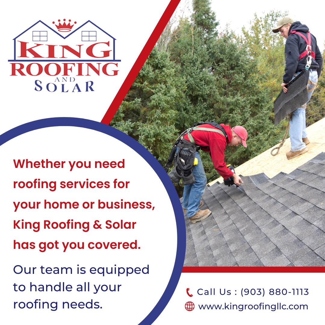 Mr_Elonmz4's tweet image. 🏢🏡 Whether it's your home or business, King Roofing &amp;amp; Solar has the expertise to handle all your roofing needs. 

Trust us to deliver top-notch solutions every time. 

#RoofingExperts #TopQualityService ✨