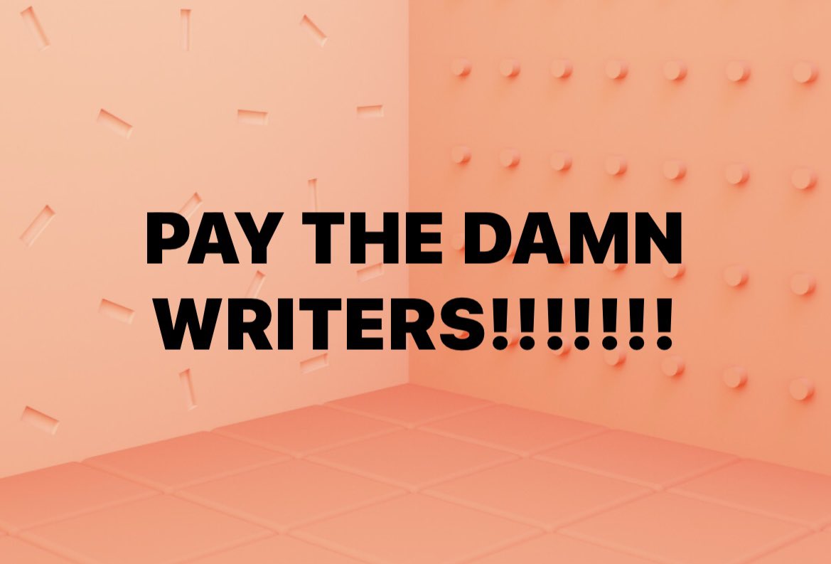 PAY THE WRITERS!!!!!!!!!!! 📝✍🏽

#WGAStrong #WGAStrike #WGA #solidarity #pencilsdown