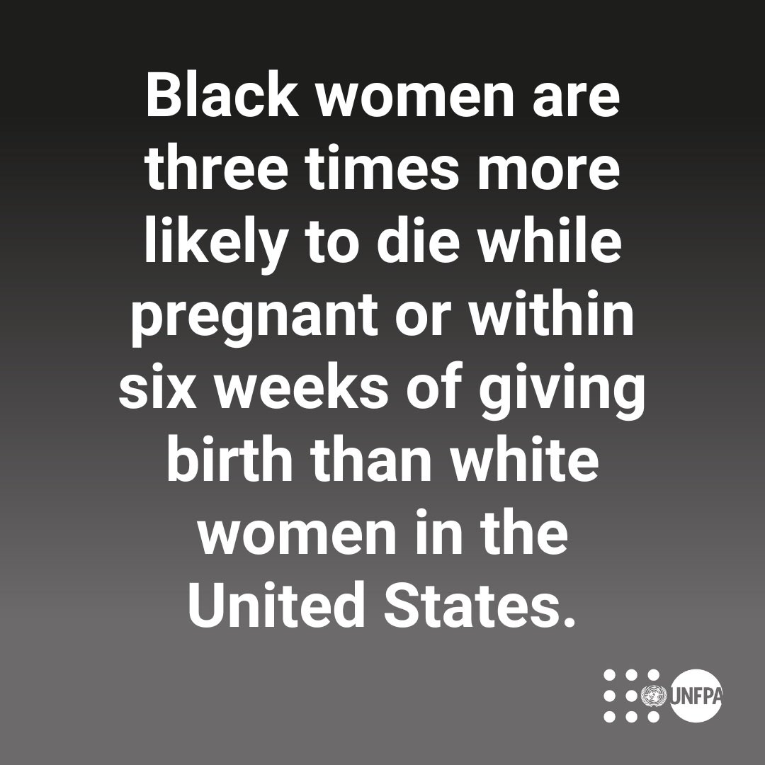 ⚠️ A systemic and historical pattern of racist abuse in the health sector across the Americas leads to deadly outcomes for Afrodescendent women and girls.

See the findings from <a href="/UNFPA/">UNFPA</a>, the <a href="/UN/">United Nations</a> sexual and reproductive health agency: unf.pa/mhpad 

#GlobalGoals