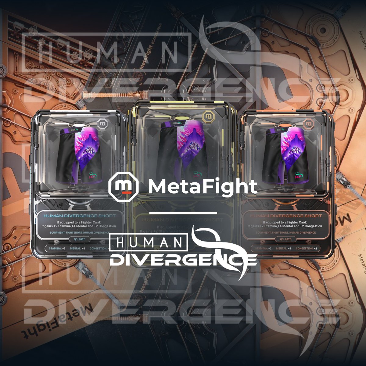 🎉 Exciting news! 🎮🔥

<a href="/MetaFightOff/">MetaFight</a>  x <a href="/HumanDivergence/">Human Divergence</a> NFT collab! 🤝🌟 Immerse yourself in the virtual world with rare and unique equipment reflecting human divergence. 💥⚔️

511 lucky project members will receive exclusive NFTs. Stay tuned for the upcoming raffle🎁🎉