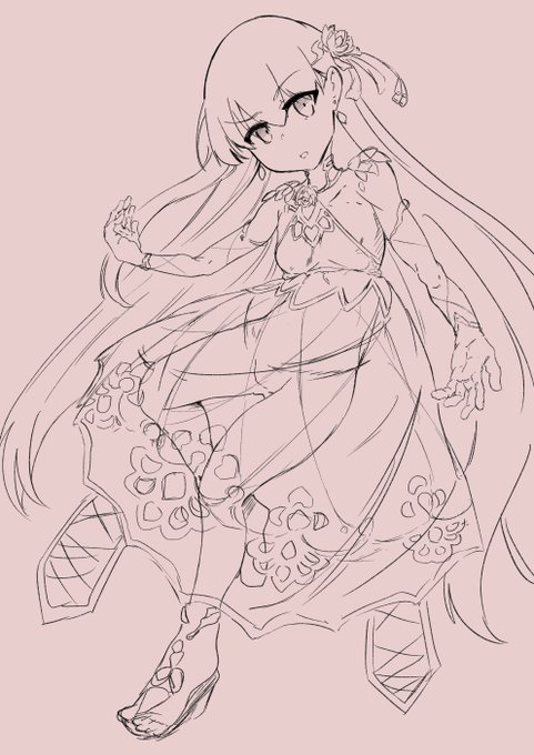 今のもまだ終わってないけど次はこの子・・・描くの大変だな!? 