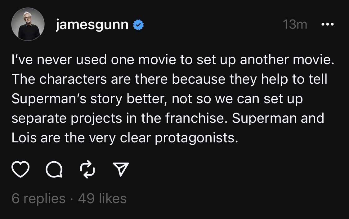 CBMovieFan's tweet photo. common James Gunn W https://t.co/eLYNw8fXVR
