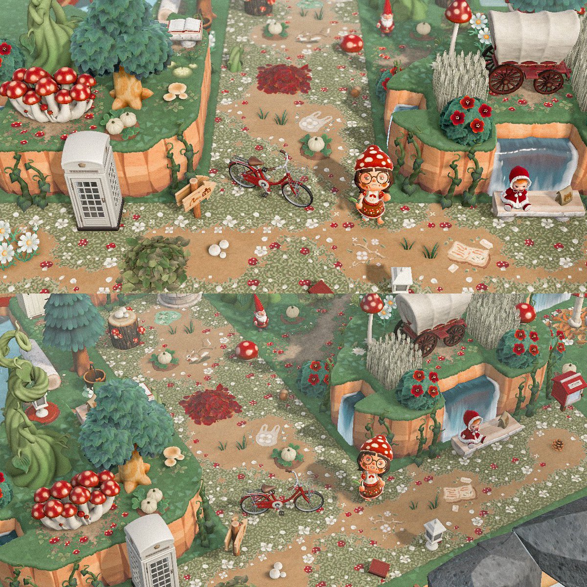 cosynique's tweet photo. Welcome to Amanita ♥️ a mushcore/cottagecore forest 🍄🌲🧸 #acnh #acnhdesign #acnhinspo #AnimalCrossingNewHorizions https://t.co/A266uPuryC