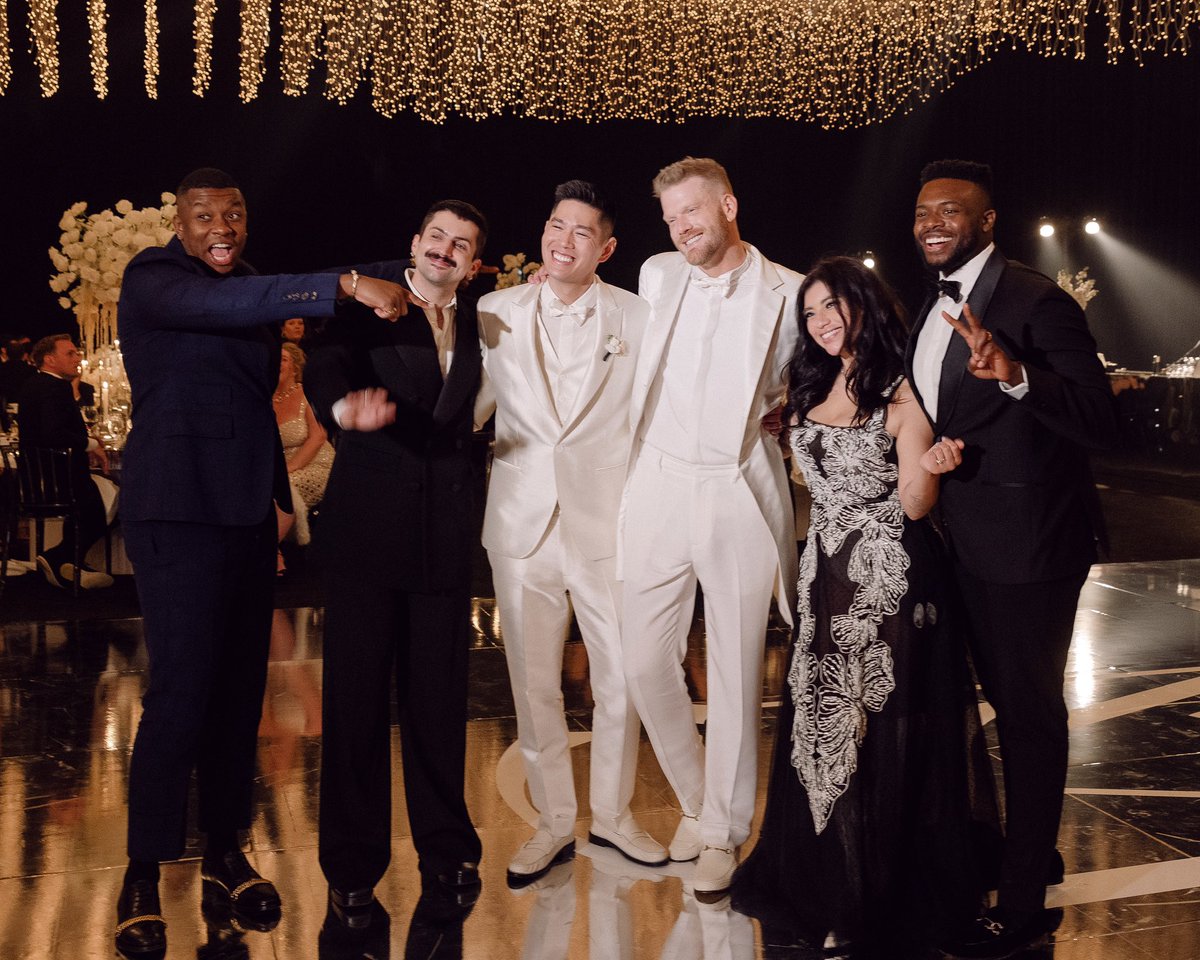 PTXofficial's tweet photo. What a wedding! 🤩 We are so ecstatic to have been able to celebrate @ScottHoying and @MarkManio's special day in Santa Barbara this past weekend. It was absolutely breathtaking!! We love you two so very much ❤️ https://t.co/y1CeJ9rqrY https://t.co/sEdU8NlqQd