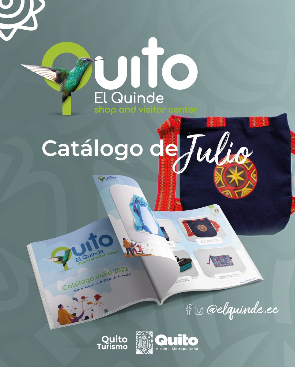EPMQuitoTurismo's tweet photo. 🏬#ElQuinde | ¡#LaTiendaDeLaCiudad tiene increíbles productos para este verano! ☀️🌈
👢👜👒 Conoce el catálogo de julio👉 https://t.co/b9hYaDO6g2 y disfruta de esta temporada.
📌¡Visítanos en los bajos del Palacio Municipal y apoya a los artesanos de nuestro país! 🥳 https://t.co/XhTrVz8PE8