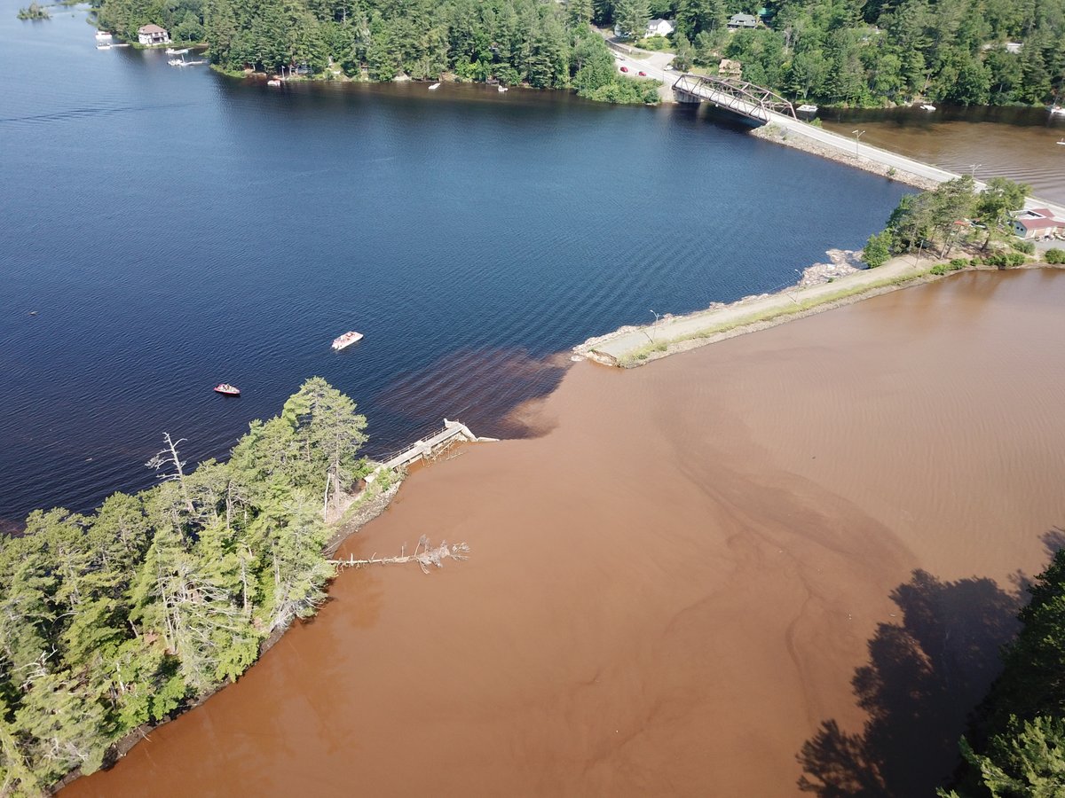 NYSDOT's tweet photo. NYSDOT drones are flying over the storm-hit areas of NYS to continue assessing the damage. These photos from Long Lake truly show the power of water and how it can destroy roads and bridges and isolate communities. @NYSDOTUtica https://t.co/GfGmIhUf0f