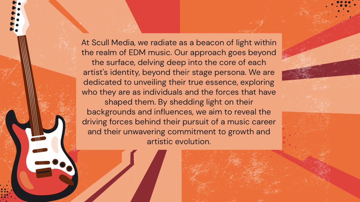 MediaScull's tweet photo. Mission statement: Unleashing EDM artists' energy &amp; creativity, Scull Media reveals authentic individuals behind the beats. Amplifying voices, igniting dreams, and embracing PLUR, we create a harmonious symphony where music empowers. https://t.co/8lKmeJx4gT