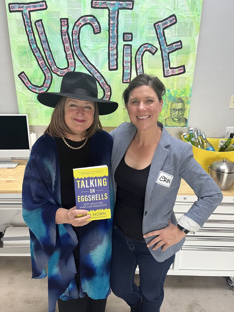 Thx <a href="/ErinWeed/">Erin Weed</a>  for hosting this #TALKINGonGGSHELLS meet-up in Boulder. Loved the interview format where I got to share favorite T.O.E. tips and you asked "You have 250 quotes in your #book on how to use communication as a force for good. Any favorites?" linkedin.com/posts/samhorn_…