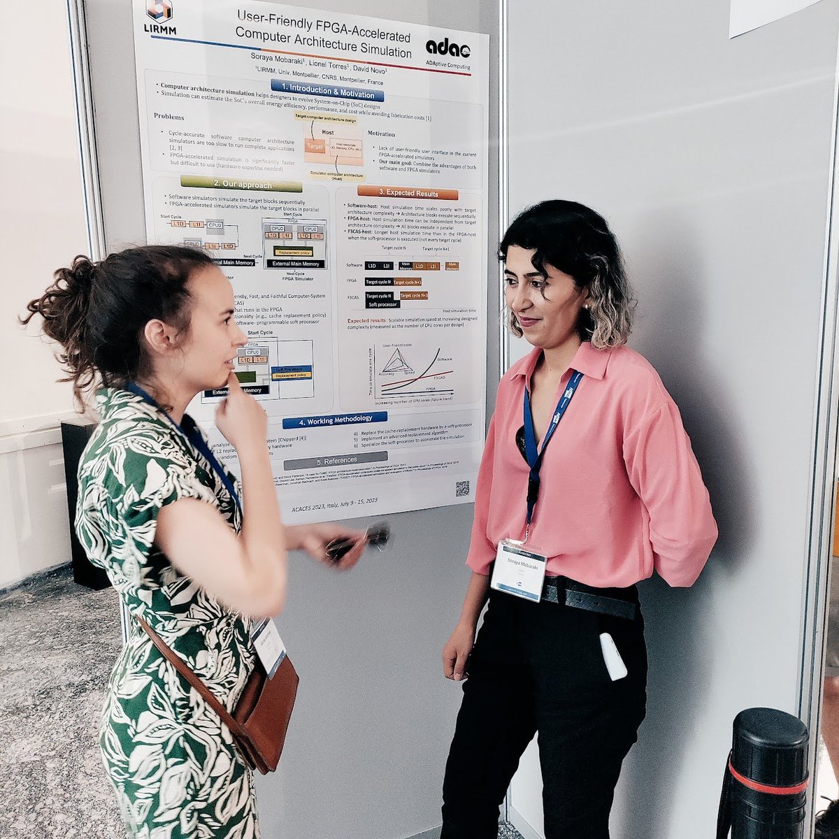 hipeac's tweet photo. Another cracking poster session at #ACACES23. Students presenting to peers and senior staff on everything from #RISCV for #genome analysis to noise-aware #quantum #compilation https://t.co/RwjtI9Q7gv