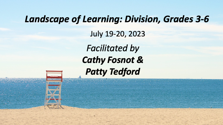 CFLM_math's tweet photo. Now’s your chance to work with Cathy Fosnot and Patty Tedford in-person.

Still a few spots left in this amazing workshop on the Landscape of Division next week!

https://t.co/uJrbShI6kJ https://t.co/58PxHhPOzL