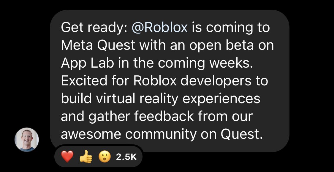 Roblox is coming to Meta Quest VR headsets