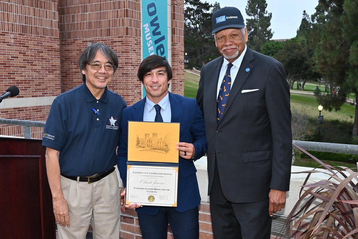 ojimenez602's tweet image. Graduating from @UCLA is a significant accomplishment. 

The @EA_UCLAAnderson is renowned for its excellent business education programs and its commitment to developing future business leaders.

#ucla #andersonschoolofmanagement #businessschool #veterans #entrepreneurship