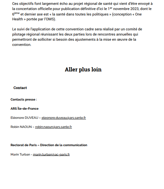 Communiqué de presse📰
L’Agence régionale de santé Île-de-France et la région académique d’Île-de-France signent une convention pour réaffirmer leurs ambitions en termes de promotion de la santé chez les élèves et d’inclusion scolaire
👉bit.ly/3OdVwFy