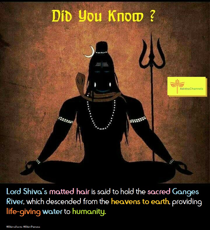 Adikkachannels's tweet image. Unraveling the Sacred Secret: Lord Shiva's Matted Hair Holds the Celestial Ganges River, Bestowing Life and Spiritual Cleansing. Explore the Deeper Meaning Behind this Symbolic Connection. #ShivaFacts #ShivPurana #SacredConnection #HarHarMahadev #adikkachannels