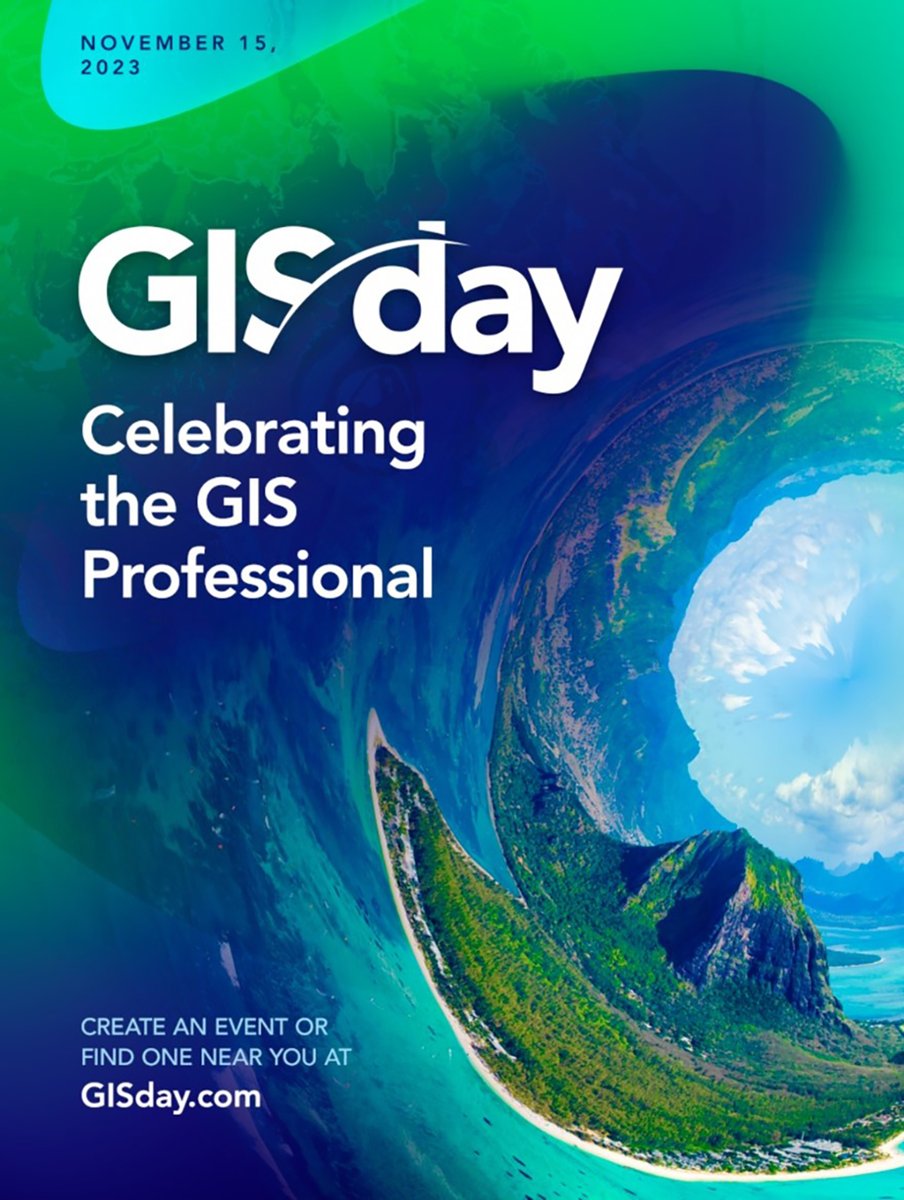 Esri's tweet photo. The countdown begins! ⏰ Join the worldwide celebration of @gisday on November 15. 🌎 Here are three ways to get involved and share your passion for #GIS. https://t.co/JXaRzLHYPb

#GISday #EsriUC2023 https://t.co/mXkbT5Ipn9