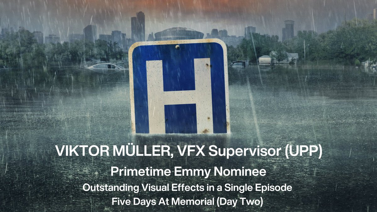 Our own Viktor Müller has been nominated for a #PrimetimeEmmy in the category of Outstanding Special Visual Effects In A Single Episode for his work on @AppleTV's #FiveDaysAtMemorial (Day Two) along with VFX Supervisors Eric Durst and Matthew Whelan, VFX Producer Danny McNair,