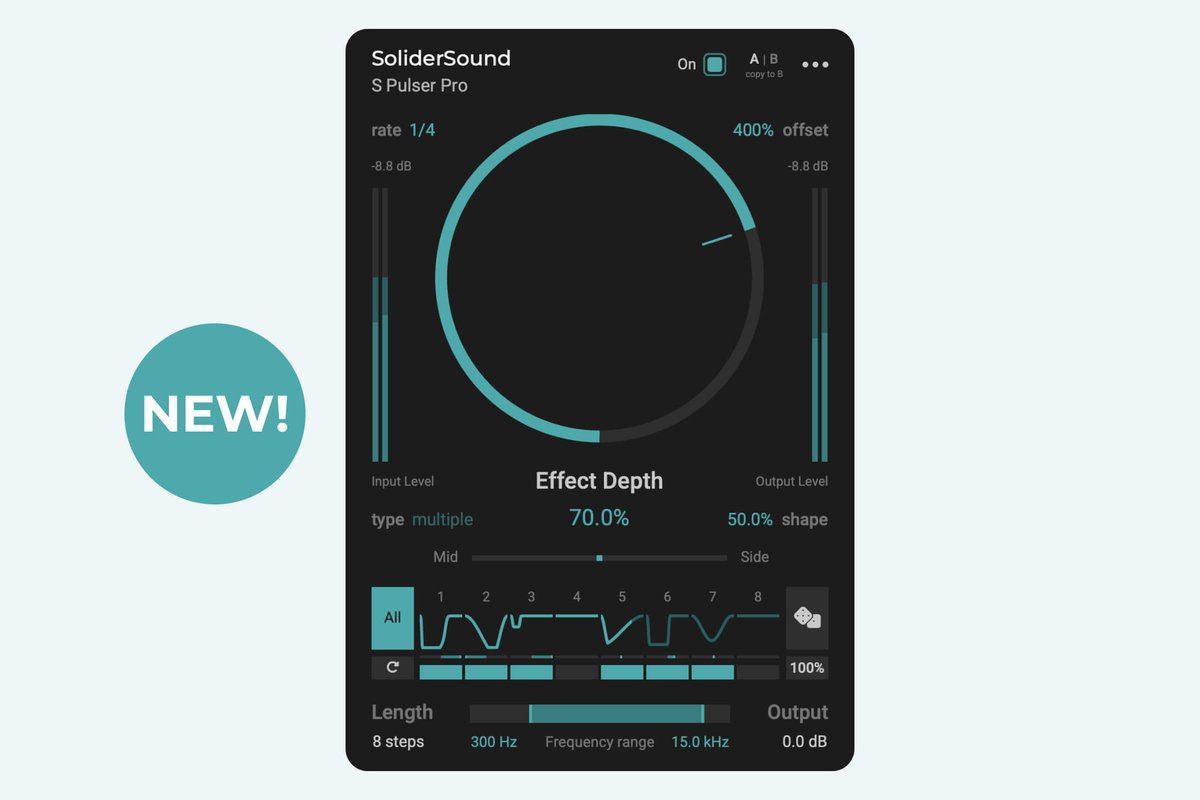 solidersound's tweet photo. We're excited to introduce you to our new plugin: The SoliderSound S Pulser Pro! 
Explore endless creative possibilities to transform any sound into a catchy melody.
Learn more: https://t.co/n8eMp8skXQ https://t.co/c64W717DaF