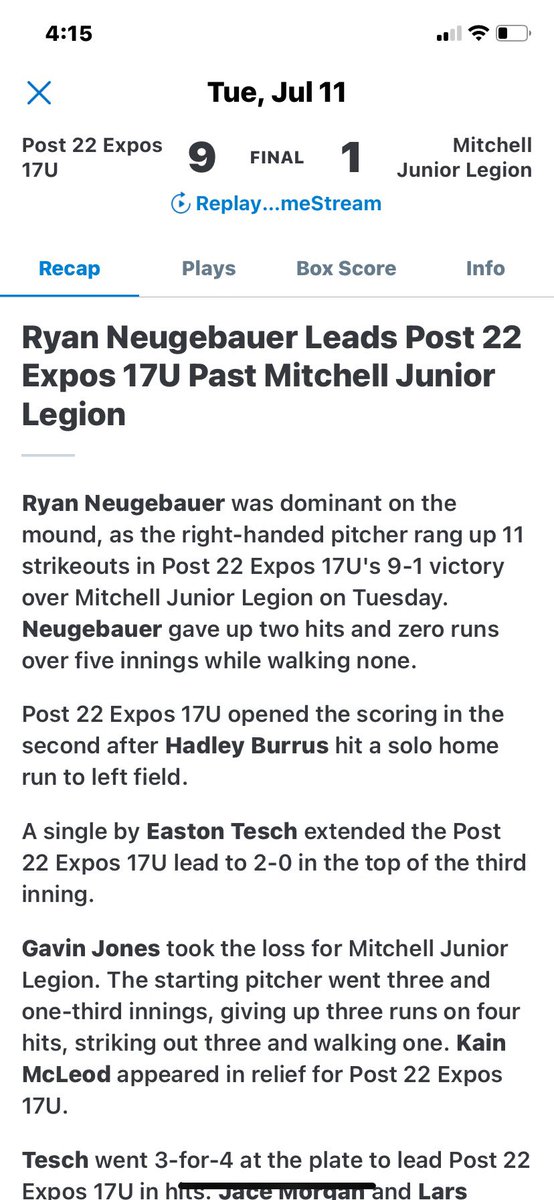 RyanNeugebauer7's tweet photo. Good start yesterday. 5innings 11ks 
topped 86 sat 83-85. 75 pitches
@The_Noah_Sharp @TopPreps @BUncommitted 
no video https://t.co/eauFv2mc0J