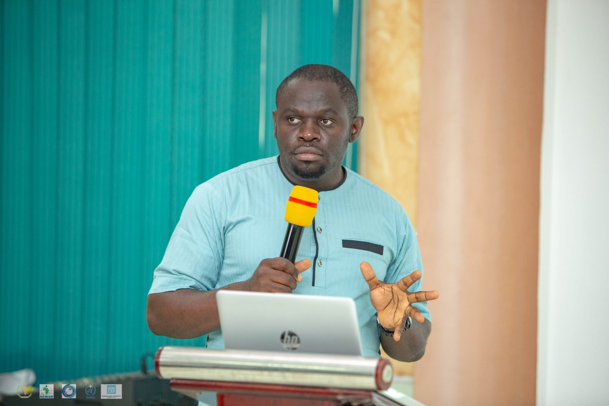 ACMAD_org's tweet photo. Dr Kamsu-Tamo going through the Essential Climate Variables which provide the empirical evidence needed to understand and predict the evolution of climate, to guide mitigation and #adaptation measures, and to assess risks and enable attribution of #climateevents https://t.co/EGeqensPm2