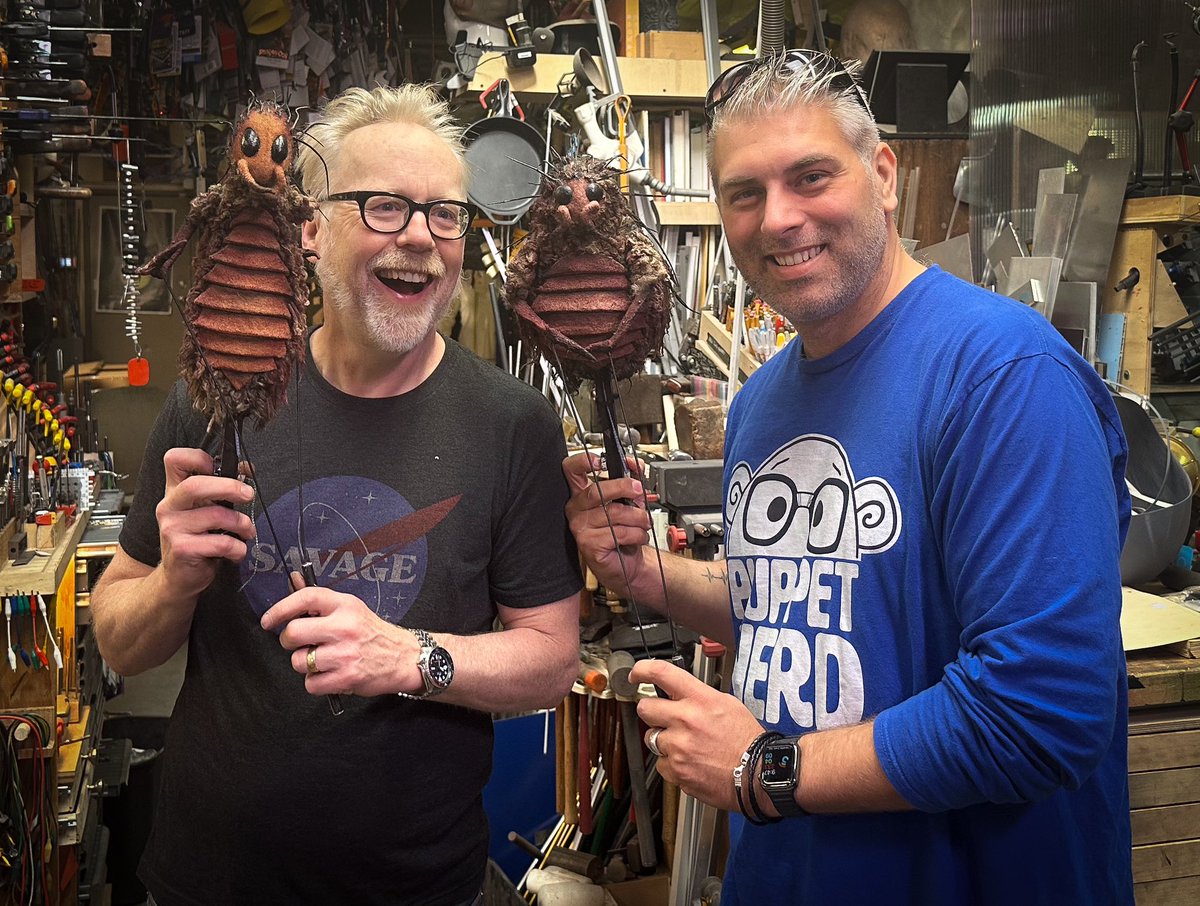 Was “bugging” <a href="/donttrythis/">Adam Savage</a> with Kyle and Barney. Two mechanism flea puppets from the mini web series “Itch.” <a href="/testedcom/">Tested</a> @dearjackfoundation #puppetry #opensauce @opensaucelive