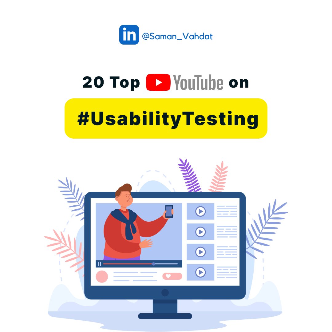 20 #TopVideo on #UsabilityTesting #UXDesign #Review & #UXResearch

linkedin.com/posts/saman-va…

Want to indicate some #TopVideo? have any questions? Comment! 👇
How about helping other people? Share this post! 🚀

#usabilitytesting #ux #ui #uxui #userexperience