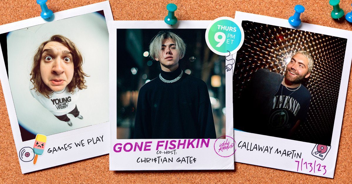 Tomorrow! <a href="/itsluxcity/">Christian Gates</a> will be co-hosting live plus <a href="/gamesweplayfl/">GAMES WE PLAY</a> and <a href="/callaway_martin/">Callaway Martin</a> will be calling in to premiere new music! - ido.bi/player