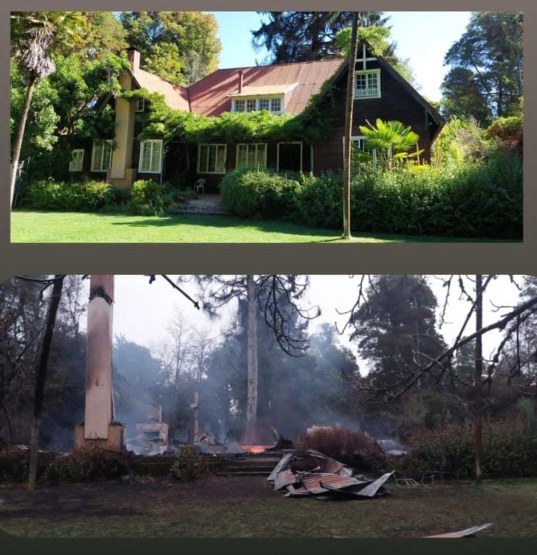 Atentado terrorista en el fundo del adulto mayor Thomas Tegtmeier. Los atacantes sacaron al caballero de la casona (inmueble con 115 años de existencia), lo encañonaron, lo arrodillaron y lo hicieron ver como le prendían fuego a su hogar, en la #Araucanía, cerca de Collico.