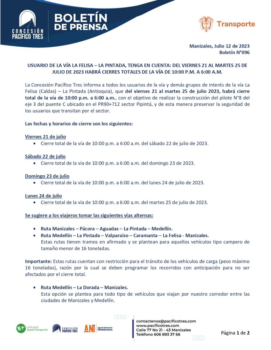 Cierres Pacífico Tres tweet media