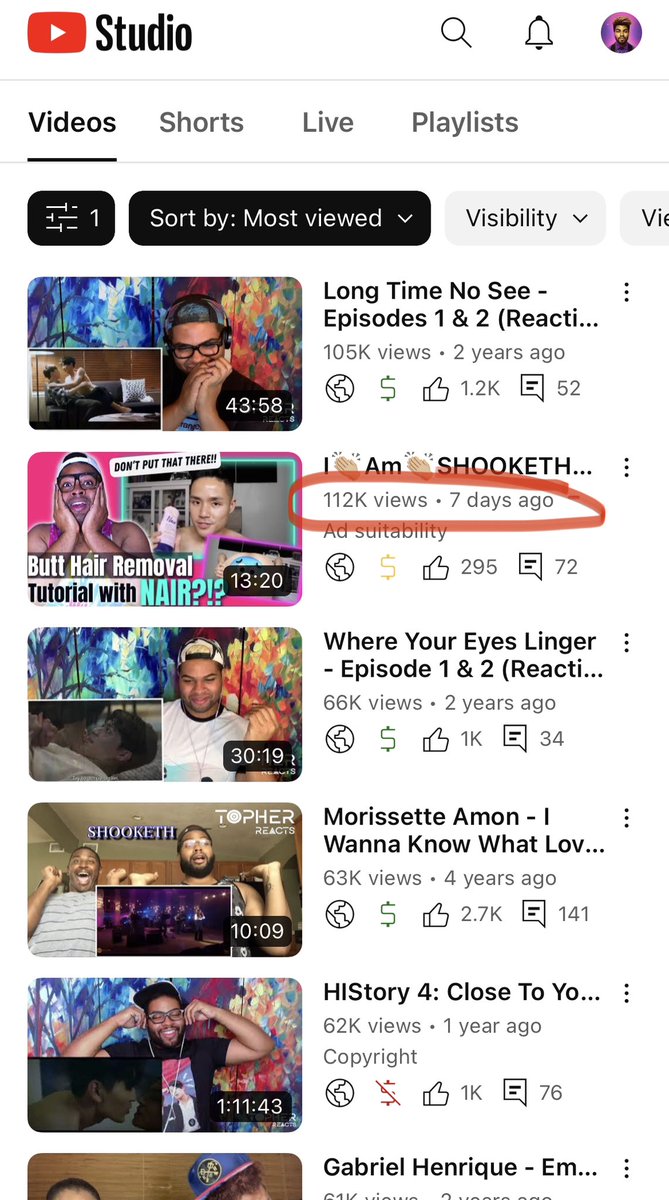 TopherReacts's tweet photo. Update: I’ve been reacting for almost 5 years, and after 7 days, it’s now the most viewed video on my channel. Shoutout to all the butthole lovers. Couldn’t have done it without you🤣🤣
.
#YouTube #ContentCreator #NairButt #Manscaping #LGBTQ+ #NairTutorial https://t.co/xIBpbzWvva