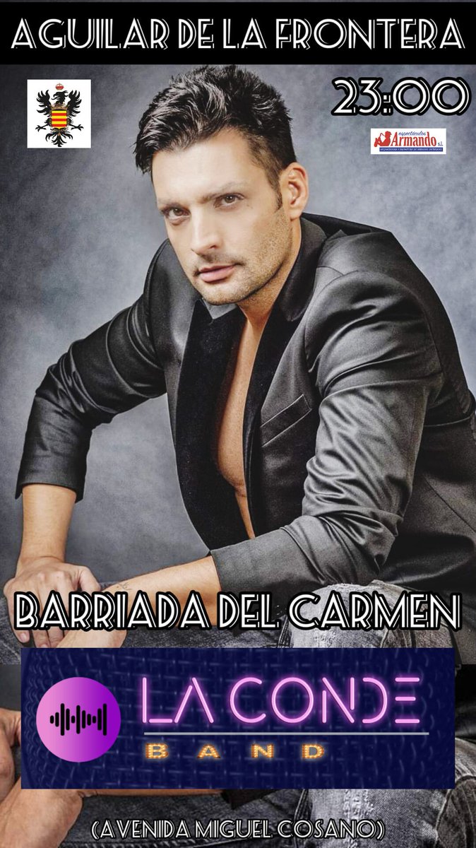 FelipeConHuelva's tweet photo. No perderse a nuestro querido @FELIPEC0NDE en concierto este sabado 15 en Aguilar de la Frontera en Barriada del Carmen a partir de las 23h https://t.co/DYrDByCZOE