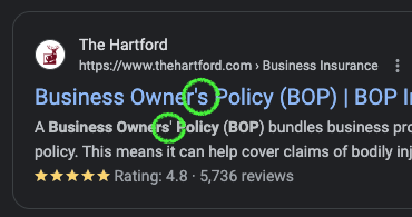 Oh no how do I spell Business Owners Policy properly? I may never know. <a href="/TheHartford/">The Hartford</a> I somehow thought you might be definitive. 😅

@insurtechATX can my hometown folks come to my rescue here?

#apostrophe #insurance #insurtech #style