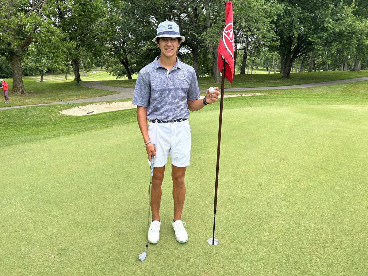 AJGAGolf's tweet photo. These juniors are shredding up the course!

Spencer Stuke cards the second hole-in-one of the day at #FutureLegends. https://t.co/yzjLqajLxd