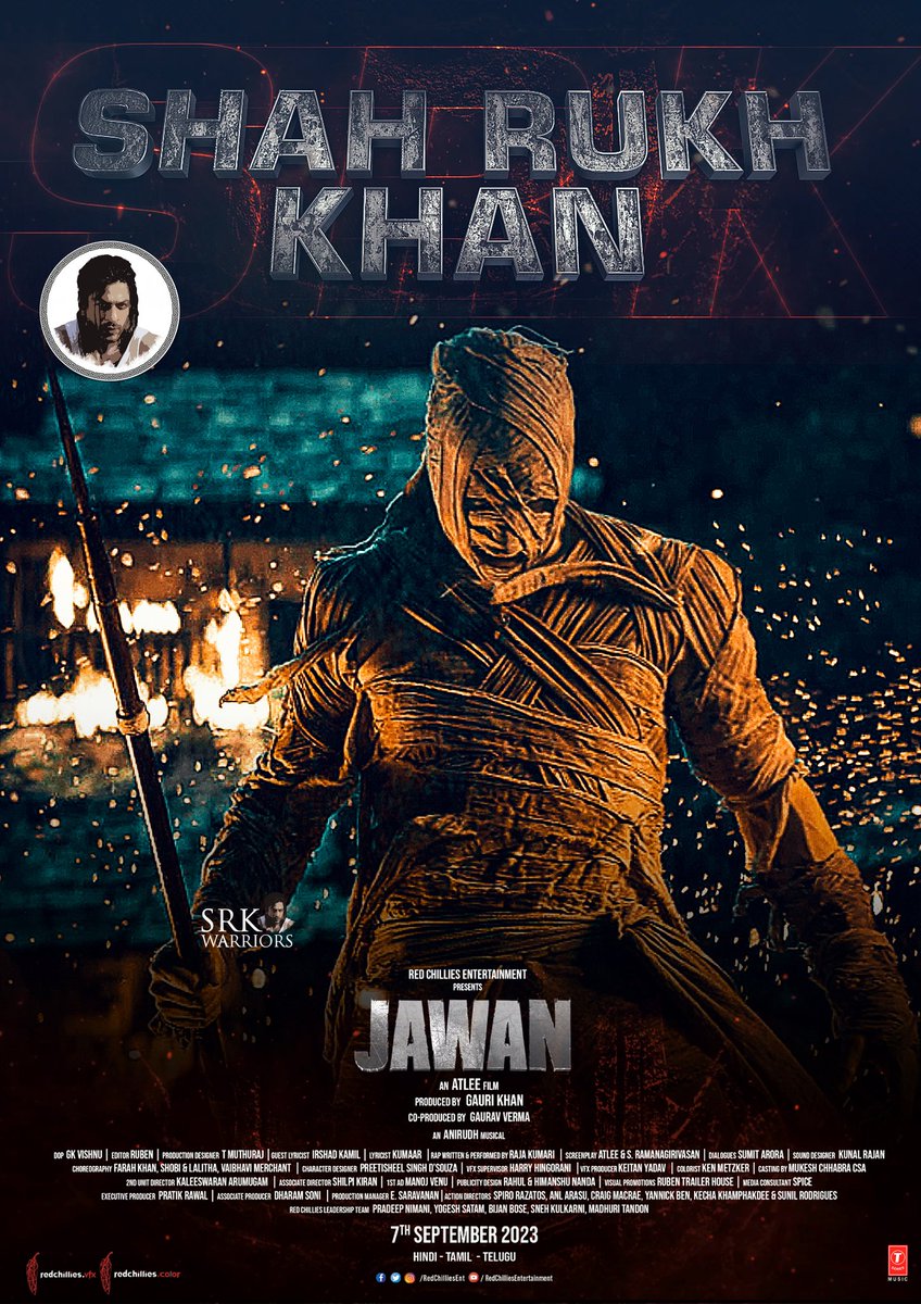 TeamSRKWarriors's tweet photo. #Jawan, a gripping action thriller that takes us on an emotional odyssey as a man strives to correct the injustices prevailing in society 🔥❤️

#JawanPrevue #ShahRukhKhan #Nayanthara #VijaySethupathi #Atlee https://t.co/ZLzk4fLsE2