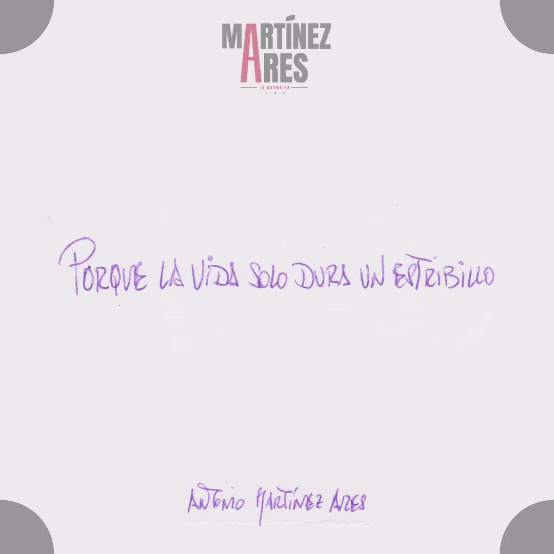ComparsaAres's tweet photo. ✍️ De puño y letra...
"Porque la vida solo dura un estribillo" https://t.co/YY5IsJ11GR