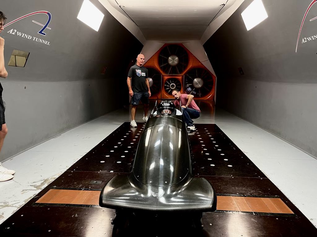 USABS's tweet photo. In sports like bobsled and skeleton, every second (or even half or hundredth of a second) counts. For that reason, USABS takes every measure possible to ensure our sleds are as aerodynamic as possible- including wind tunnel testing at @A2WindTunnel 💨 https://t.co/RVpFQ530vK